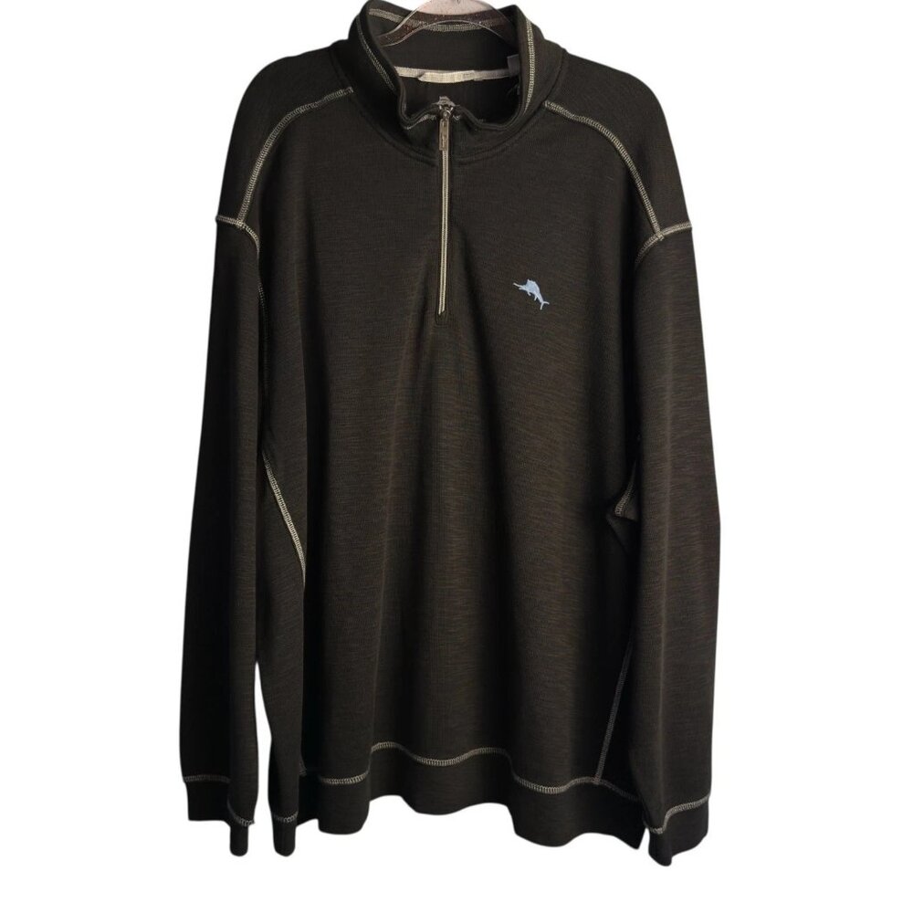 Tommy Bahama Tobago Bay Half Zip Pullover Men’s 2XB Black Big & Tall - Picture 2 of 6